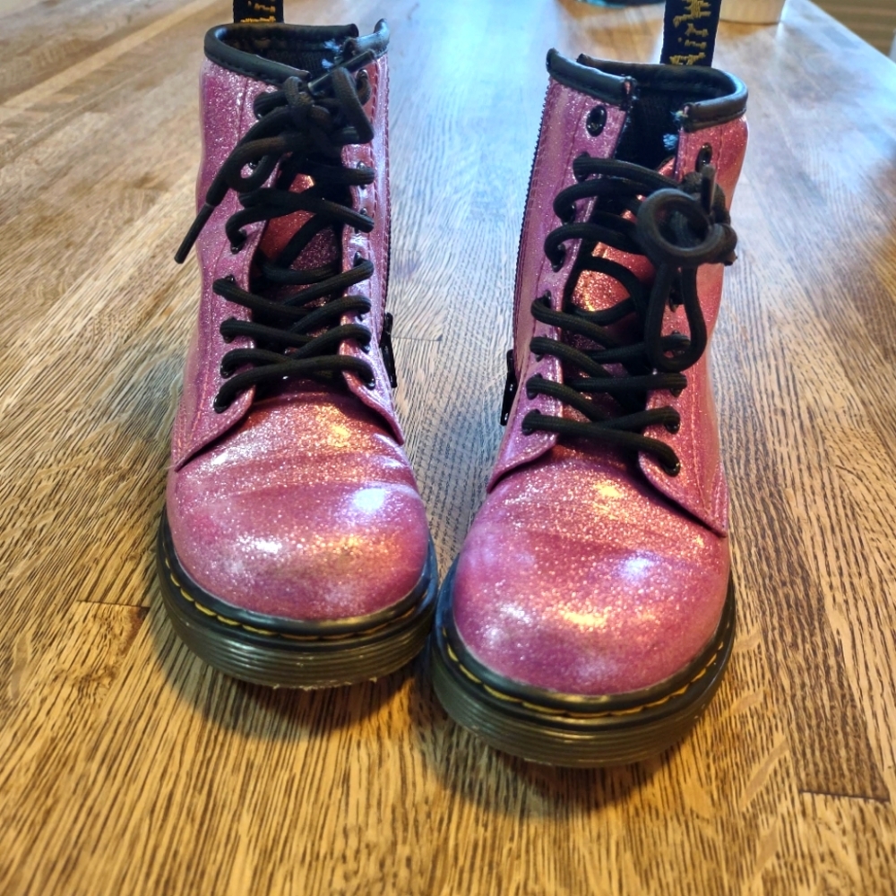 Dr. Martens, Pink Glitter, Lace Up Boots, US 11